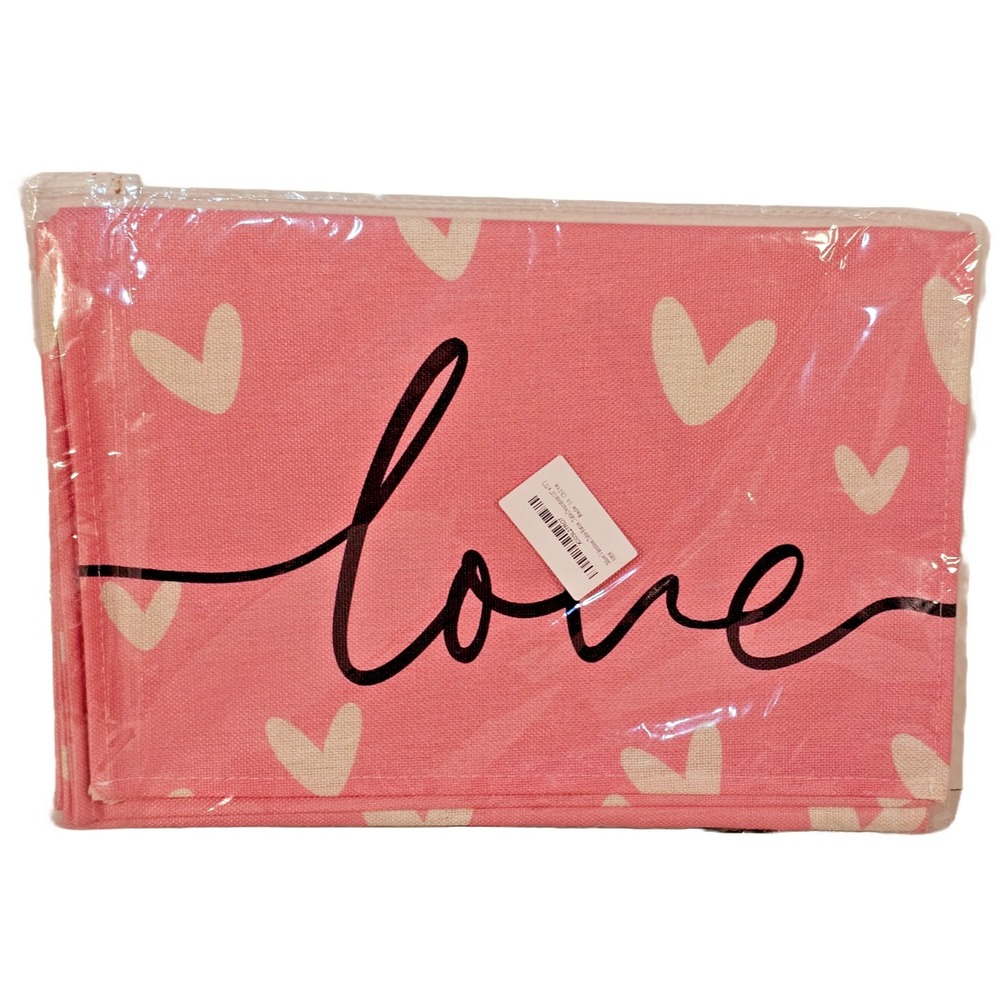 Valentines Day Table Runner 13" x 72" Heart Love Pink Seasonal Indoor Outdoor